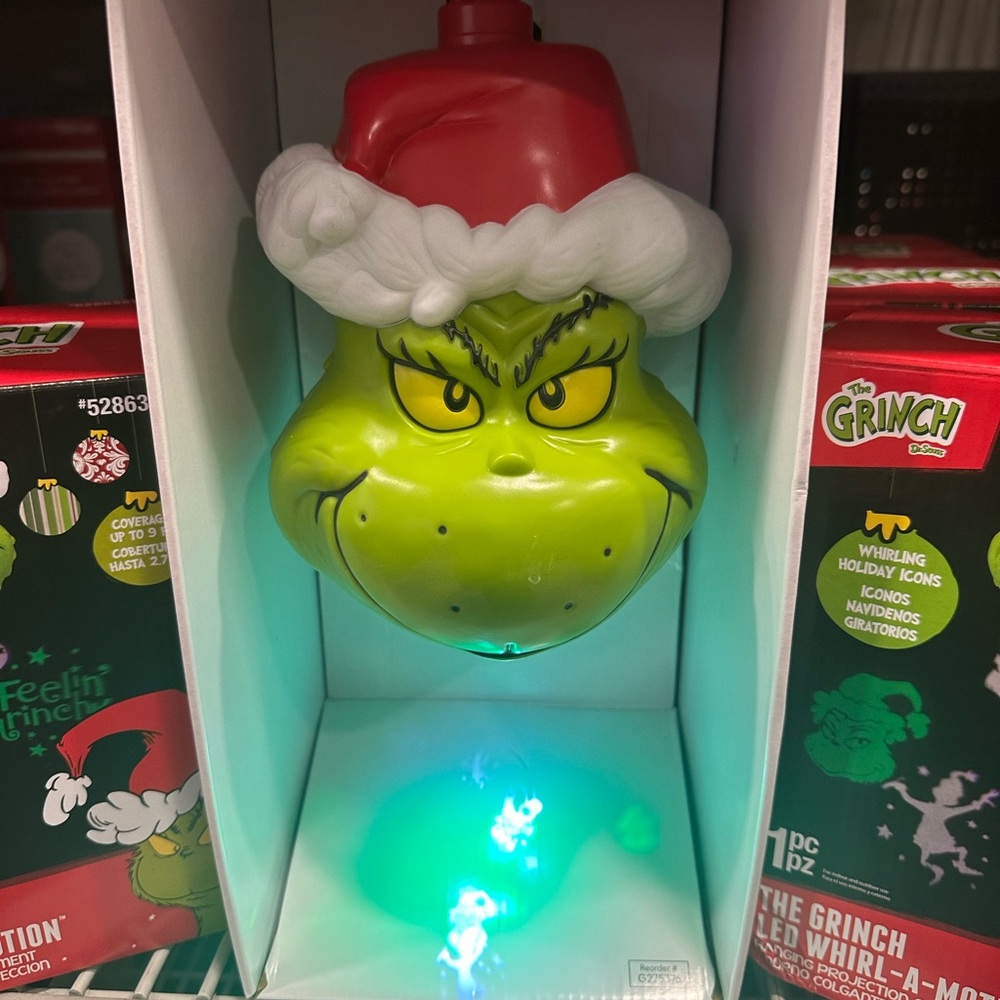 Dr. Seuss The Grinch LED Projection Light Whirl A Motion Hanging Ornament